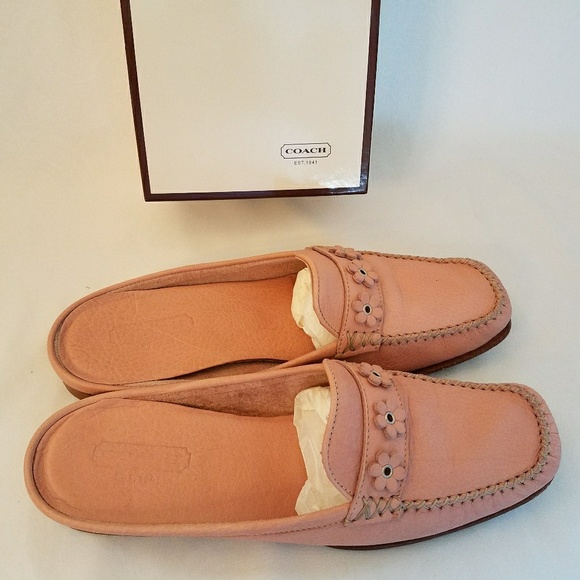 Coach Shoes - Coach pink leather slides size 8M